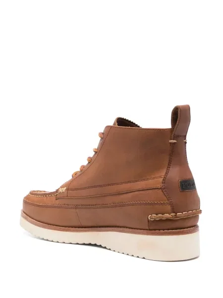 Δερμάτινα μποτάκια Polo Ralph Lauren καφέ