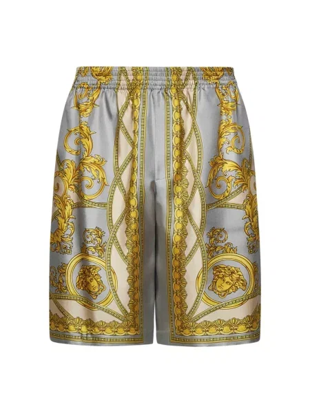 Szorty Versace z nadrukiem z twillu żółte