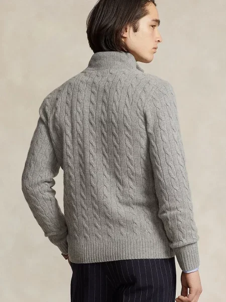 Polo Ralph Lauren sveter pánsky vlnený sivá