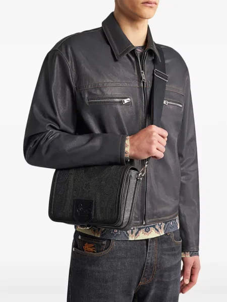 Geantă Etro cu imagine cu model paisley negru
