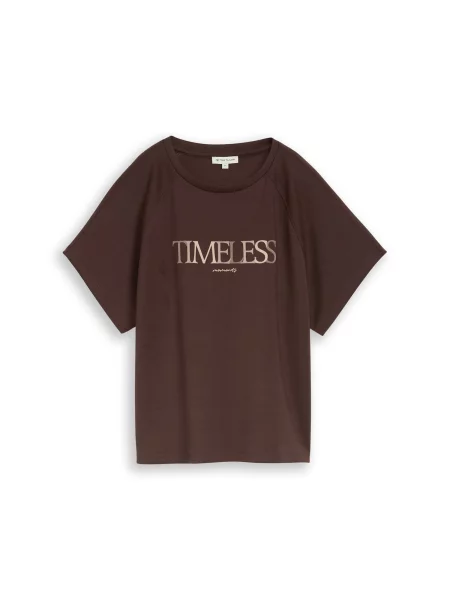 TOM TAILOR Tricou ciocolatiu / brocart / mokka maro