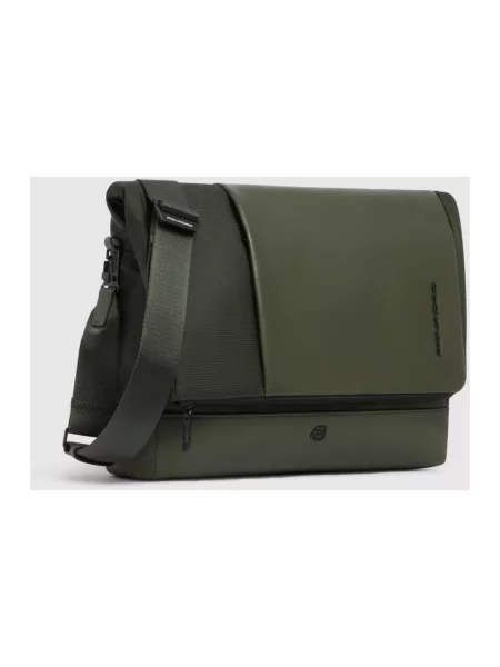 Torba na laptopa Piquadro skórzana zielona