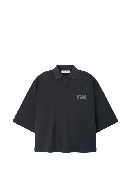 Decupat tricou polo Fear Of God Essentials negru