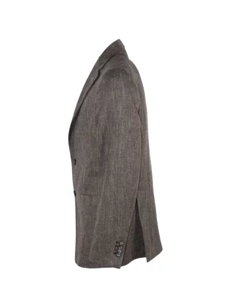 Sacou Tagliatore cu model herringbone maro