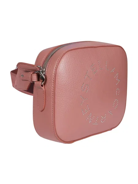 Torebka crossbody Stella Mccartney skórzana z logo różowa