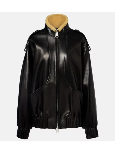 Geanta de piele Khaite negru