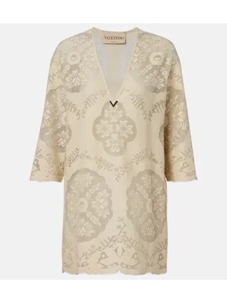 Tunică Valentino cu model floral bej