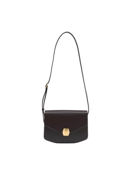 Torebka skórzana Officine Generale skórzana brązowa