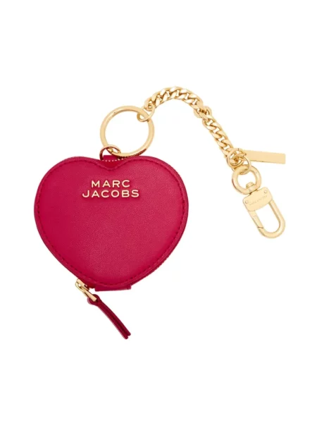 Marc Jacobs Akcesoria Kobieta Różowy ONE SIZE Skóra Brelok do kluczy z zawieszką w kształcie saszetki na ciasteczka czerwona