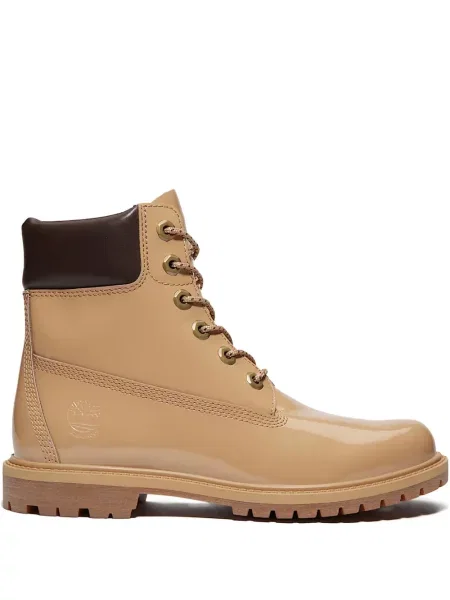 Cizme scurte Timberland cu șireturi din dantelă maro