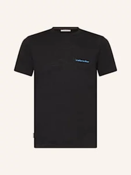 Icebreaker T-Shirt Z Wełny Merino schwarz czarna