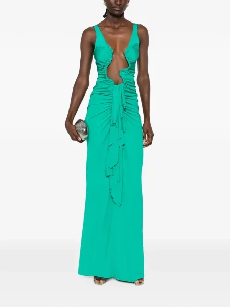 Rochie maxi Christopher Esber drapată verde