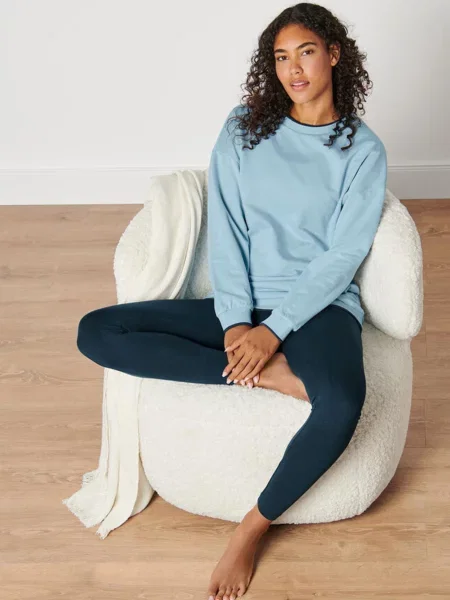 Tchibo Кофта для дому Блакитний Бавовна/ліоцел