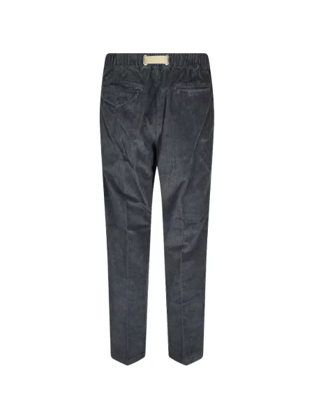 Cu centură pantaloni White Sand de catifea cord alb