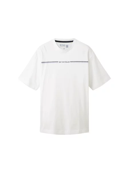 TOM TAILOR Tricou albastru noapte / albastru porumbel alb