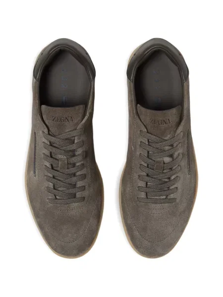 Fűzős szarvasbőr sneaker Zegna szürke