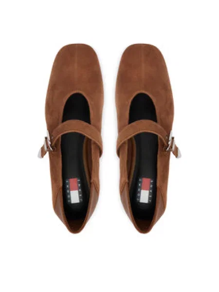 Tommy Jeans Balerinke Tjw Ballerina Suede rjava