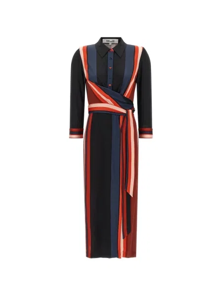 Rochie midi Dvf Diane Von Furstenberg cu dungi cu imagine roșu