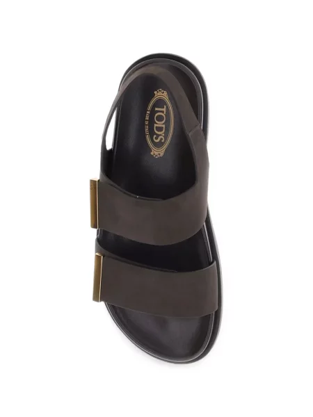 Zomšinės dirželis sandalai Tod's pilka