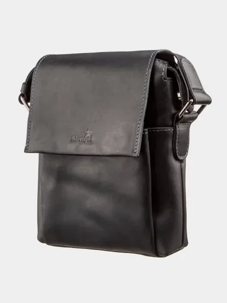 Кожаная сумка через плечо Shvigel черная