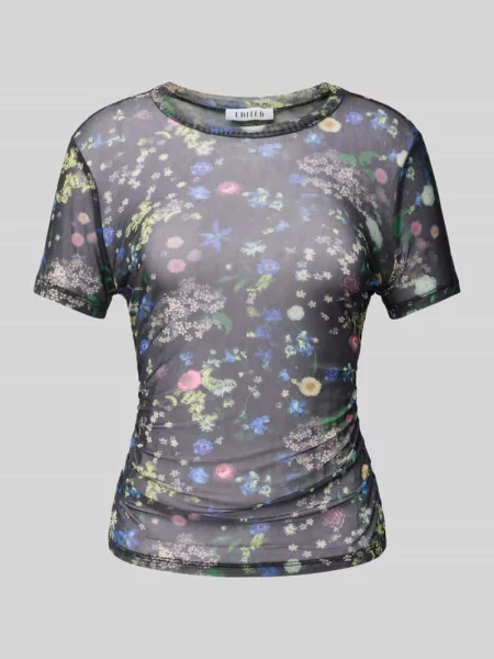 T-shirt z okrągłym dekoltem model ‘Lissy’ Edited czarna