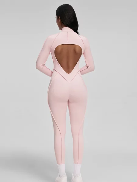 BetterMe športový overal dámsky Full-Length Catsuit ružová