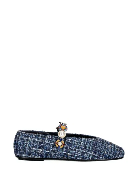 Balerini Jeffrey Campbell din tweed albastru