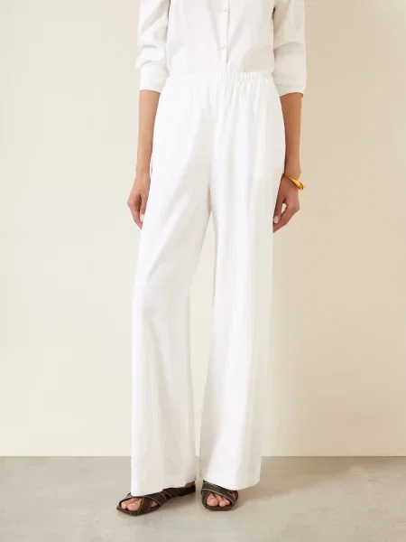 Max Mara Kalhoty Marlene Destino S Lnem bílá