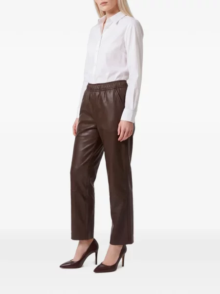 Pantaloni Pariente din piele maro