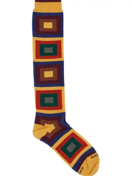 Șosete Gallo cu imprimeu geometric galben
