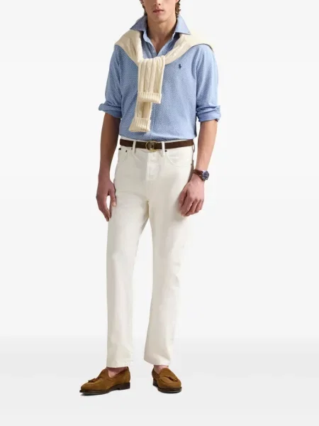 Pletene sportske kratke hlače Polo Ralph Lauren s printom bijela