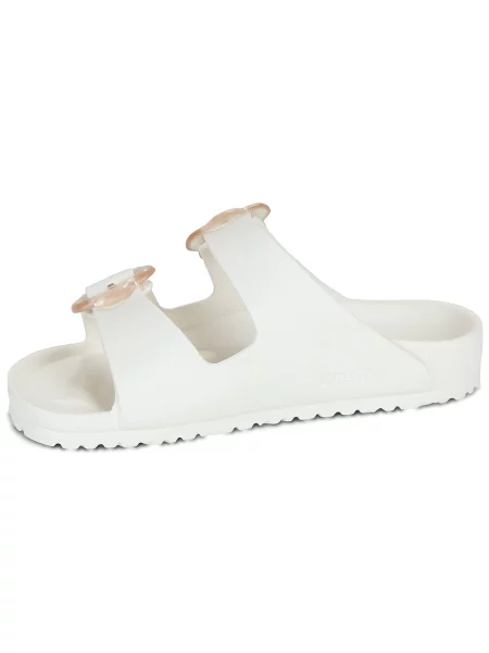Papucs Birkenstock Arizona Flower Buckle fehér