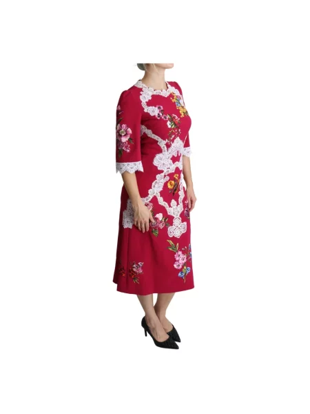 Sukienka midi Dolce And Gabbana czerwona