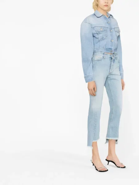 Zkrácená džínová bunda Off-white bílá