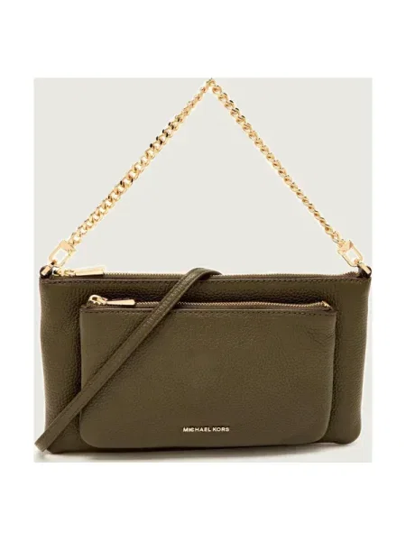 Geanta de piele Michael Kors din piele plic verde