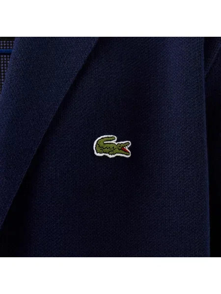 Lacoste Kardigan Z Dekoltem V Classic Fit granatowy