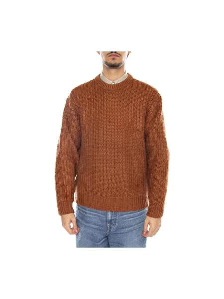 Sweter Obey wełniany brązowy
