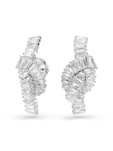 Swarovski Akcesoria Kobieta Szary ONE SIZE Kryształowe Kolczyki Matrix białe