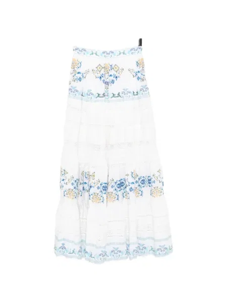 Fusta maxi Camilla cu motiv cu inimi alb