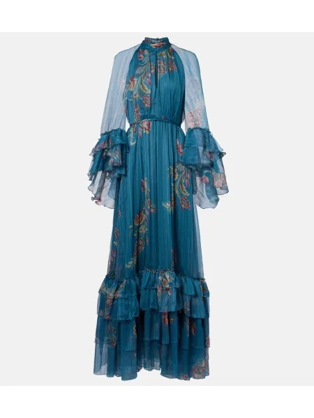 Rochie Etro de mătase cu model paisley alb