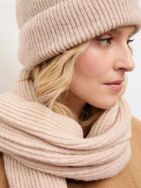 Шарф з вовною Answear.LAB однотонна бежевий