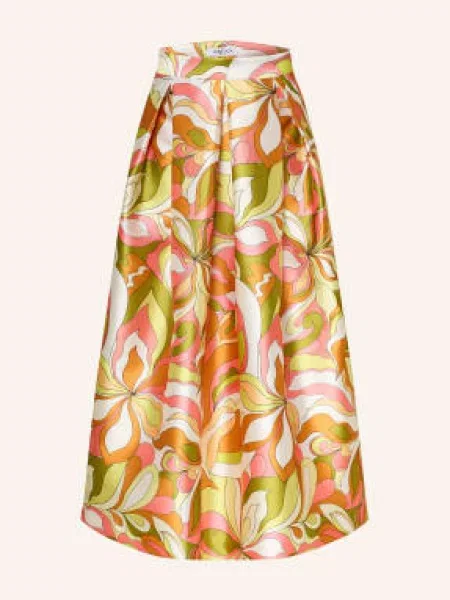 Lunatica Milano Satynowa Spódnica orange zielona