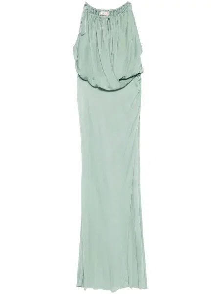 Rochie maxi Blumarine drapată de costum verde
