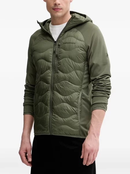 Geacă cu puf Peak Performance cu glugă verde