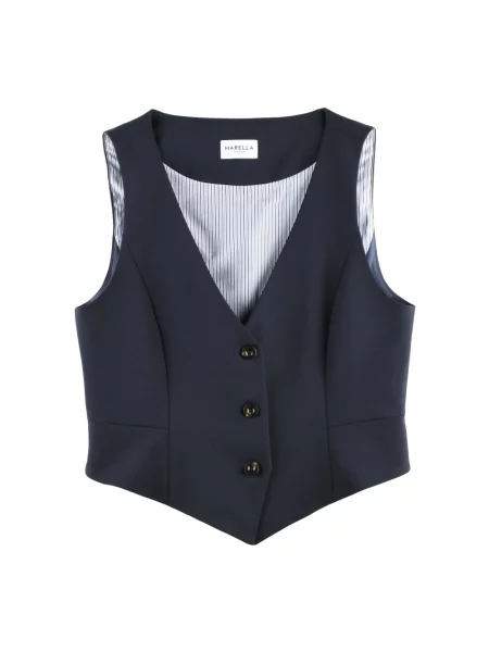 Kamizelka wełniana Marella wełniana niebieska