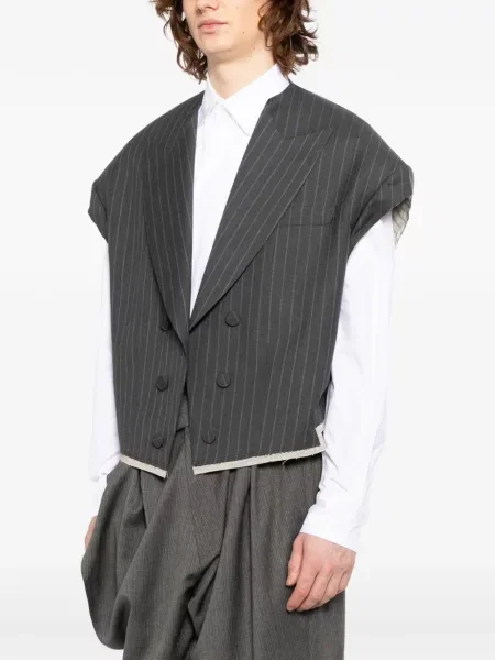 Marynarka Moohong bez rękawów w paski szara