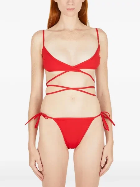 Bikini Balenciaga cu legături plic roșu