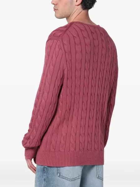 Pulover Polo Ralph Lauren cu broderie cu decolteu rotund roz