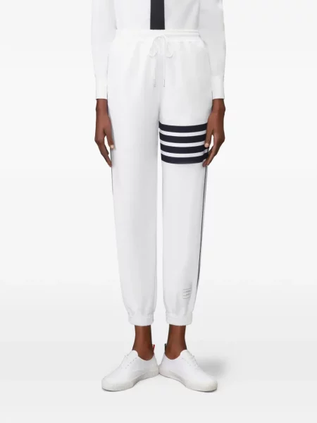 Pantaloni Thom Browne alergare alb