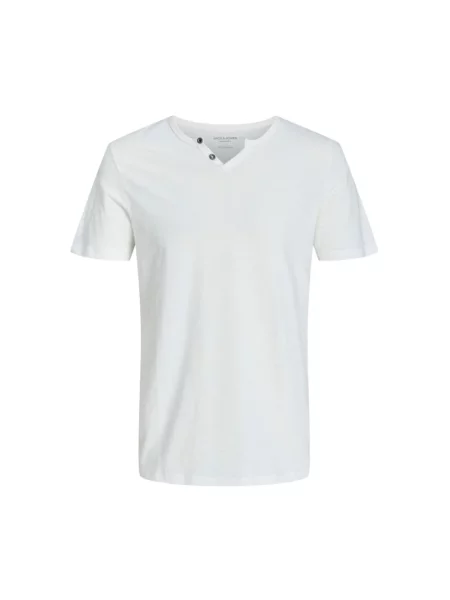 Jack & Jones Koszulki Mężczyzna L T-shirt z dekoltem w serek biały